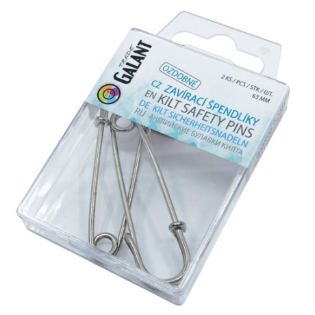 Kilt (Antique) Safety Pins Kilt 63mm NI - 2pcs/pl.box
