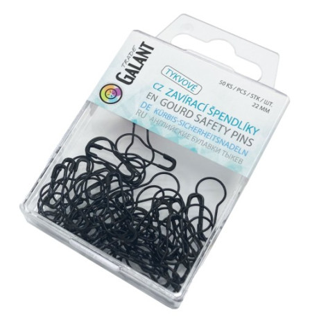 Safety Pins Gourd 22mm Black - 50pcs/pl.box