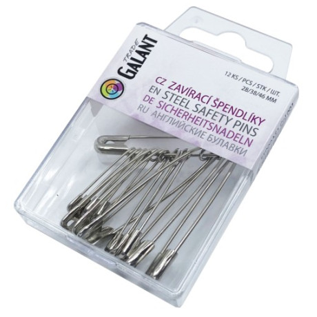 Mild Steel Safety Pins 0-2-3 - Nickel plated - 12pcs/pl.box (11/12 - 1bunch/pl.box)