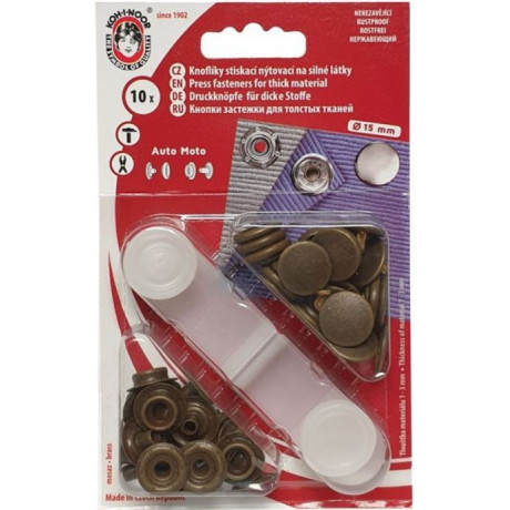 Nýtovací knoflíky Auto Moto 6 (15mm) - staromosaz - 10ks/karta