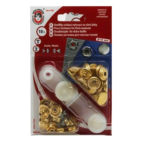 Press Buttons Auto Moto 6 (15mm) - polished - 10pcs/card