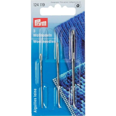 Wool needles, metal (Prym) - 3pc/card