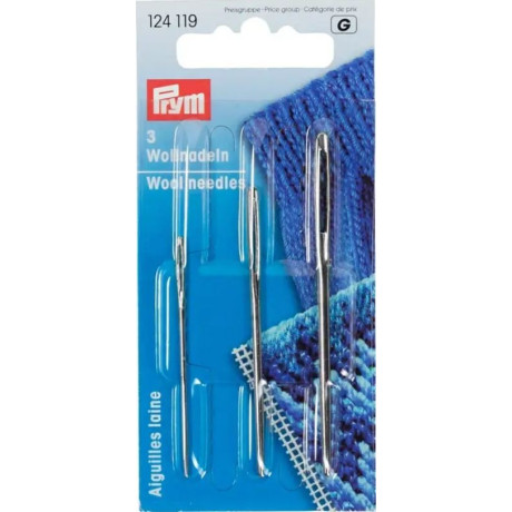 Wool needles, metal (Prym) - 3pc/card