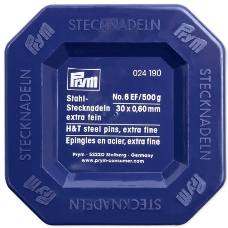 Hard Steel Straight Pins 30x0,60mm - c.silver (Prym) - 500g/box