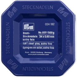 Hard Steel Straight Pins 34x0,60mm - c.silver (Prym) - 500g/box