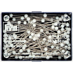 Glass Head Pins 30x0,60mm white (Prym) - 10g/plastic box