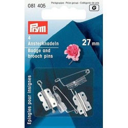 Safety Pins Brooch with washers - 27mm - 4pcs/card