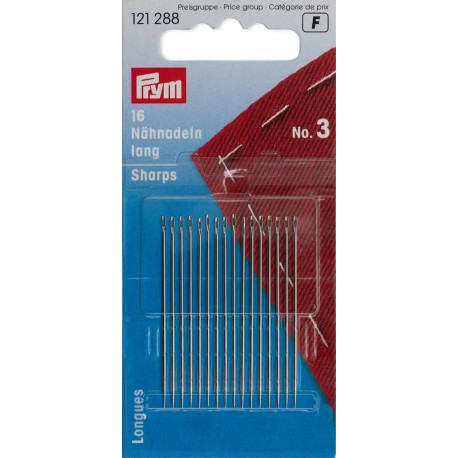 Hand needles Sharps No. 3 (Prym)  - 16pc/card