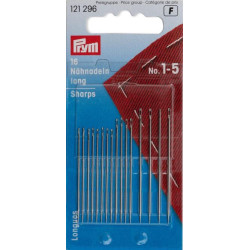 Hand needles Sharps No. 1-5 (Prym)  - 16pc/card