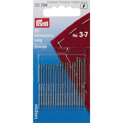 Hand needles Sharps No. 3-7 (Prym)  - 20pc/card