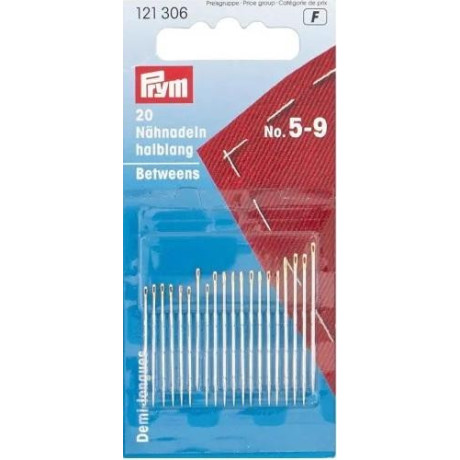 Hand Sewing needles Betweens No. 5-9 (Prym) - 20pcs/card