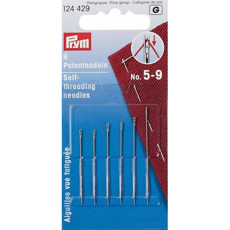 Self Threading Needles Nr. 5-9 (Prym) - 6pcs/card