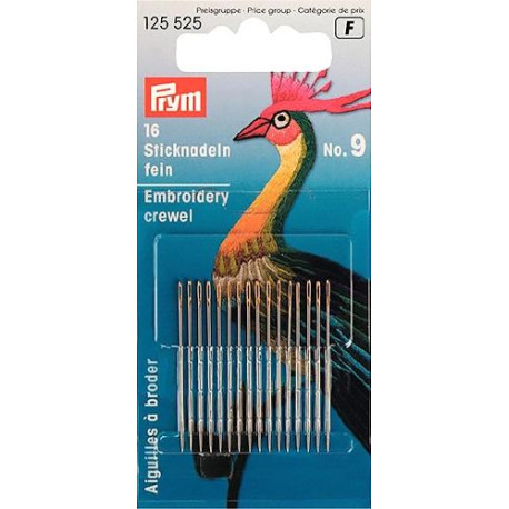 Crewel Needles No. 9 (Prym) - 16pcs/card