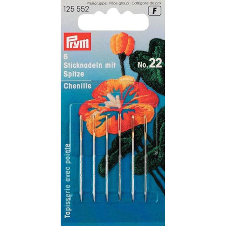 Chenille needles with point No. 22 (Prym) - 6pcs/card