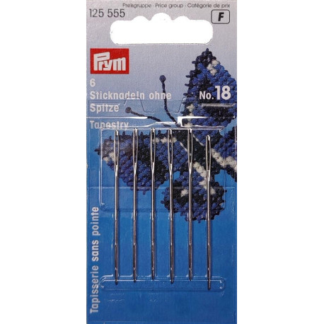 Tapestry needles without point No. 18 (Prym) - 6pcs/card