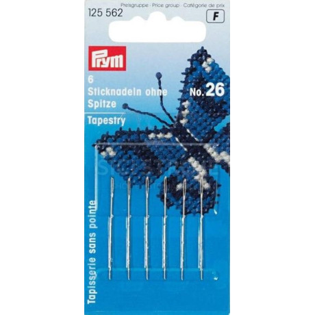 Tapestry needles without point No. 26 (Prym) - 6pcs/card