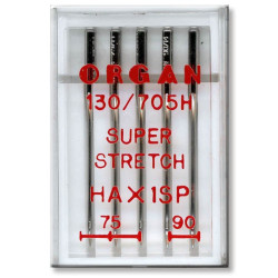 Strojové jehly ORGAN SUPER STRETCH 130/705H - ASORT - 5ks/plastová krabička