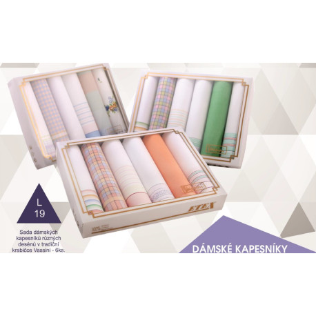 Ladies handkerchiefs L19 - 6pcs/box