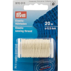 Elastic Sewing Thread - natural white - 20m/spool (Prym) - 1spool/card