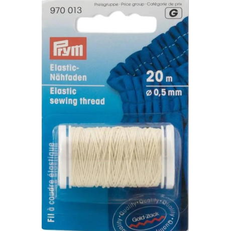 Elastic Sewing Thread - natural white - 20m/spool (Prym) - 1spool/card