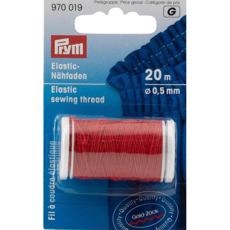 Elastic Sewing Thread - red - 20m/spool (Prym) - 1spool/card