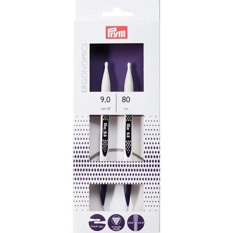 Knitting needles - circular Ergo - 80cm - 9,00mm (Prym) - 1pcs/card