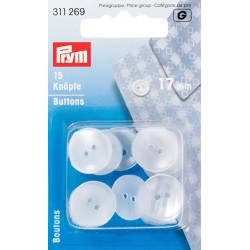 Pyžamové knoflíky imitace perleti 17 mm (Prym) - 15ks/karta