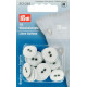 Linen Buttons 15 mm white (Prym) - 18pcs/card