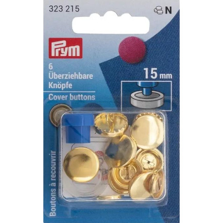 Cover buttons 15 mm - gold (Prym) - 6pcs/card