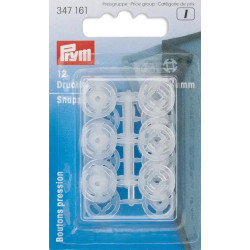 Plastic Snap Fasteners 13mm transparent (Prym) - 12pcs/card