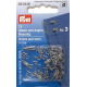 Brass Hooks and Eyes 3 - silver (Prym) - 12pairs/card