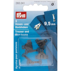 Trouser and Skirt Hooks/Bars 9,5 mm - black (Prym) - 3pairs/card