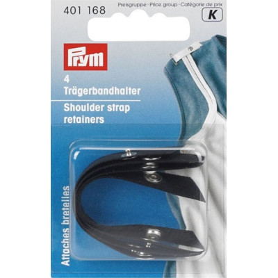 Shoulder strap retainers, black (Prym) - 4pcs/card