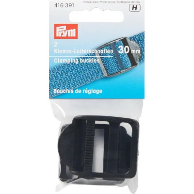 Clamp adjusting buckles 30mm - c. black (Prym) - 2pcs/card