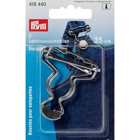 Overal buckles 35mm - c. silver (Prym) - 2pcs/card