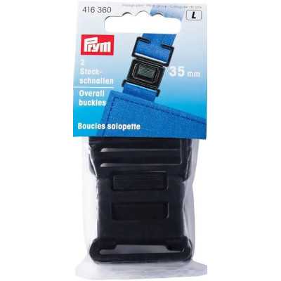Overal buckles flat 35mm - c. black (Prym) - 2pcs/card
