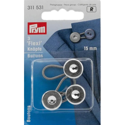 Knoflík prodlužovací Flexi 15 mm (Prym) - 3ks/karta