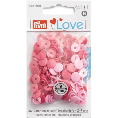 Patentky MINI Color snaps PRYM LOVE 9mm - asort barev - 36ks/karta