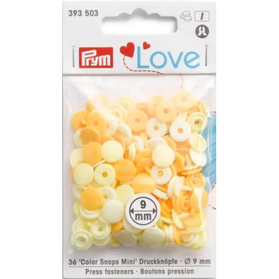 Press fasteners MINI Colour Snaps PRYM LOVE 9mm - assort col. - 36pcs/card