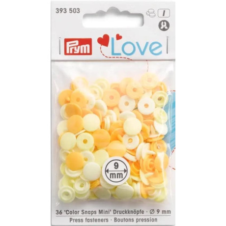 Patentky MINI Color snaps PRYM LOVE 9mm - asort barev - 36ks/karta