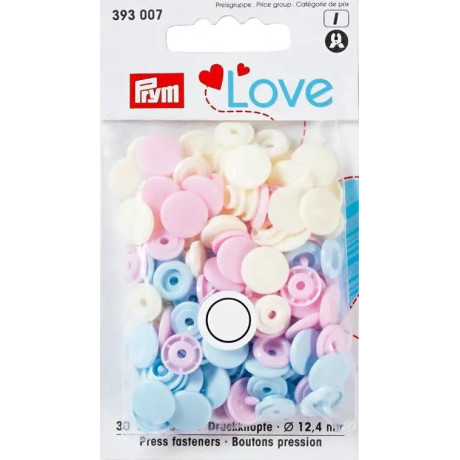 Press fasteners Colour Snaps PRYM LOVE 12,4mm - assort col. - 30pcs/card