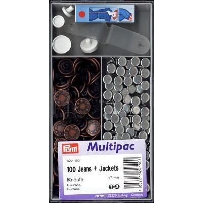 Knoflík JEANS 17mm - staroměď (Prym) - 100ks/krabička