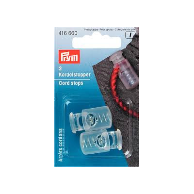 Cord Stops - 1-hole - transparent (Prym) - 2pcs/card