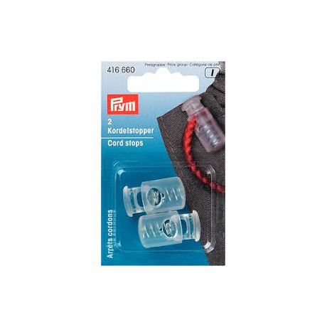 Cord Stops - 1-hole - transparent (Prym) - 2pcs/card