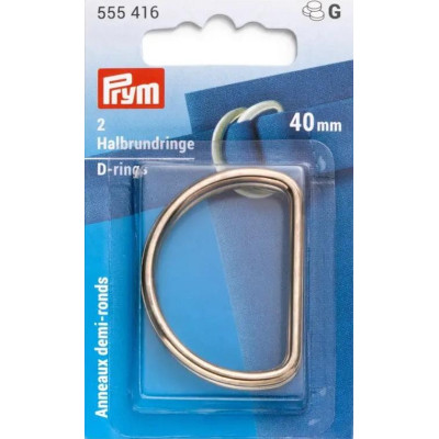 D-rings 40mm - new gold (Prym) - 2pcs/card