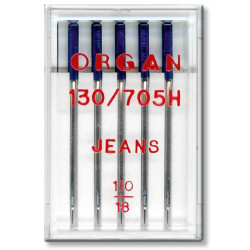 Strojové jehly ORGAN JEANS 130/705H - 110 - 5ks/plastová krabička
