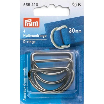 D-rings 30mm - gunmetal (Prym) - 4pcs/card