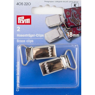 Brace clips 18mm - silver (Prym) - 2pcs/card