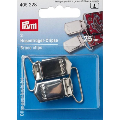 Brace clips 25mm - silver (Prym) - 2pcs/card