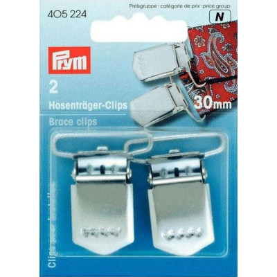 Brace clips 30mm - silver (Prym) - 2pcs/card